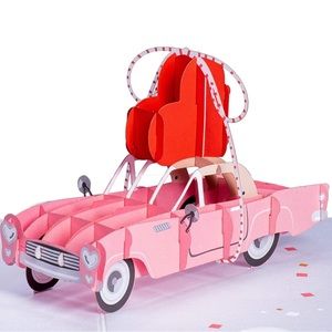 Paper Love 3D Pop Up Card, Car with Heart, For Valentines Day, Mothers Day